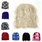 Fuzzy Balaclava Beanies Men Hat Knitted Fleece Cap Warm Balaclava Beanies Ski