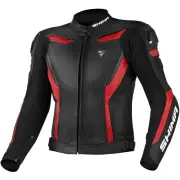 Chase Black Red Leather Motorcycle Jacket