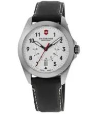 New Victorinox Swiss Army Heritage Quartz White Dial Black Men's Watch 241965
