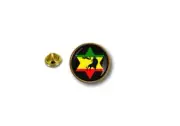 pins pin's flag badge metal lapel hat rasta reggae jamaican flag jah star lion