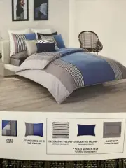 Lacoste TW/XL Duvet Set Meribel Blue/White 68x88 in NWT”Other”MSRP $250.00@