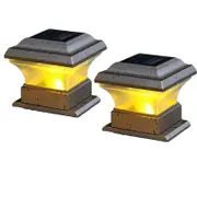 2Pcs Outdoor Solar Lamp Solar LED Post Cap Light -Warm White