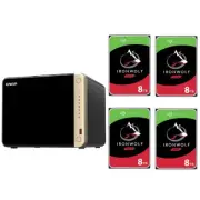 QNAP TS-664 6 Bay 8GB Desktop NAS With 4x 8TB NAS HDD Bundle [BDLQNP66405]