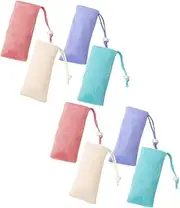 SEWOART 8pcs Bubble Net Soap Pouch Drawstring Exfoliating Net for Bath Foam Soap Holder for Shower Supplies