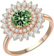 [WAHZAUS] Rose Gold Moissanite Rings for Women 1 Carat D Color VVS1 Clarity Lab Created Diamond Engagement Ring S925 Sterling Silver Moissanite Halo Rings for Women Size 5-10