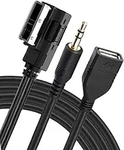 AMI MMI MDI to 3.5mm Jack USB Power Music Interface Aux Cable Compatible with A3 A4 A6 Q5 Q7 V.W