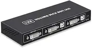 Xunweiad DVI KVM Switch 2-in-1 4K Two Computers Shared USB Keyboard Mouse Print Monitor Multi-Function Switching Screen