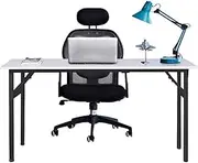 Folding Laptop Table, Computer Desk Workstation Table Conference Table Home Office Desk Indoor & Outdoor Use (White, 47.2L * 23.6W * 29.5H Inch)