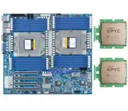 Gigabyte MZ73-LM0 (rev. 2.0）With 2x AMD EPYC 9754 CPU SP5 ZEN4 Processor