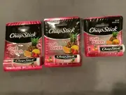 ~ 3 Tubes Sealed New Chapstick Fruit Punch Lip Balm .15 Oz ~