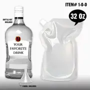 Concealable Reusable Cruise Flask Kit Sneak Alcohol Anywhere 1 x 32 oz + funnel