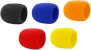 ERINGOGO 5Pcs Microphone Covers Sponge Windscreens for Indoor Outdoor Use Protects Against Wind Noise and Impurities for Recording Podcasts Interviews and Conferences