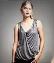 Banana Republic Womens Black Asymmetrical Rayon Tank Top Size L NEW NWT