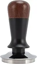 Coffee Tamper, 51mm or 58mm Spring Loaded Coffee Hand Tamper with Walnut Handle, Stainless Steel Coffee Press Tamper, Coffee Accessories for Coffee Making (58mm / 2.28in)