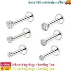 3PCS Lip Rings Surgical Steel Labret Earrings Studs Piercing Jewellery