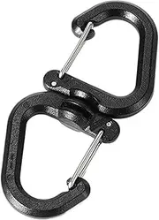 Double Carabiner Keychain | Outdoor Swivel Clip | Portable Locking Carabiner Hooks, Multi-Use Swivel Keychain Clip with 360 Degree Swivel for Camping Accessories