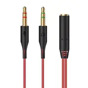 Superior Quality Premium Dual 3.5mm Male Headset Mic Audio Splitter Cable