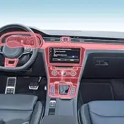Car Interior Film Dashboard Piano Board Shift Center Console Anti-Scratch Transparent TPU Protection Film Accessories，for Volkswagen Arteon CC 19-2024 (Style for LHD)