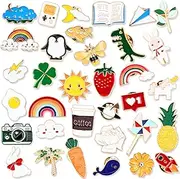 [DTOFOOT] 36 PCS Enamel Pins Bulk Mixed Enamel Brooches Set Funny Brooch Button Pins Jewelry for Backpack Bags Hat Jacket Gifts