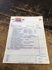 Ampol Lubrication Service Unused Service Checklist