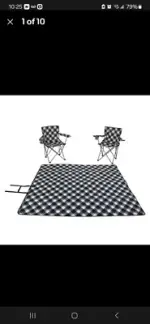 Ozark Trail Blanket And Chair Set New In Box Black And White 2 Chairs 1 Blanket