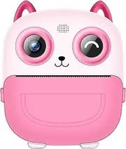 Children's High Clear Instant Print Camera Camera with Thermal Printing Fun Games Creative Graffiti 16-Level Grayscale Printing Rechargeable Battery Pink