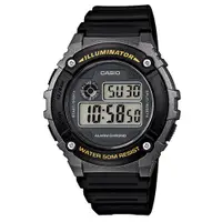 在飛比找蝦皮商城優惠-【CASIO】機械設計感電子錶-黑X鐵灰框X黑圈(W-216