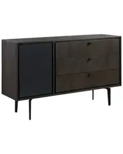Armen Living Cross Solid Oak And Metal 3 Drawer Dresser