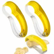2 Pc Banana Slicer Knife Fruit Strawberry Chop Split Cutter Gadget Tools Kitchen