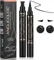 Eyeliner Stamp,2Pcs Liquid Eyeliner,Waterproof Black Eyeliner Pen,Winged Eyeline