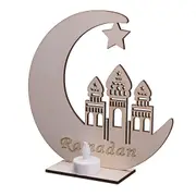 Eid Mubarak Moon Decoration Wooden Islam Mosque Plaque Pendant Ramadan Decorations MOSQUE TYPE