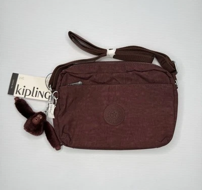 KIPLING Bag Brown Damian Up Crossbody Monkey Keychain Pockets KI9337 NEW$89