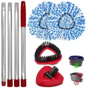 Spin Mop Handle,Mop Heads Replacements,Scrubber Mop Head and Mop Base Combo S...