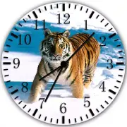 Tiger in The Snow Frameless Borderless Wall Clock Nice For Gifts or Decor W12