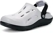 [Gaatpot] Mens Womens Orthotic Clogs Garden Shoes Arch Support Slip-on Mules Outdoor Beach Slippers Plantar Fasciitis with Adjustable Back Strap