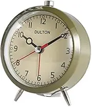 Dulton Alarm Clock Olive No Ticking Sound Unbored Cute Analog Alarm Clock Sweep Movement Height 110mm Width 90mm Depth 70mm 100-053Q/OV