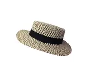 Fufu Sun Hat Foldable UV Protection Weaving Women Bucket Hat for Summer-Coffee