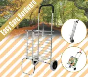 Portable Folding Shopping Trolley 2 Wheel Foldable Basket Cart Trailer 40kg 30L