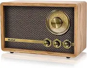 Mufoli Vintage Bluetooth Speaker, Wood Retro Radio with Bluetooth for Office, Home, Bedroom, Living Room, Office, Cafe, Radio Speaker with White Noise Machine(Walnut/RA60S-E)