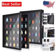 Versatile 2 Pack Minifigure Display Boxes - Elegant Wall Mount Cases for Toys