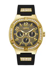 GUESS Men's Black Gold Duke Glitz Watch