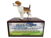 Conversation Concepts Beagle with Beyond The Rainbow Poem Urn