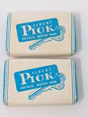 Vintage Albert Pick Hotel Travel Soap Lot Of (2) Key Chain Motor Inn