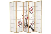 Cherry Blossom Room Divider Screen Natural 5 Panel
