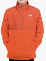 NWT North Face Boys 200W TUNDRA Fleece Pullover 1/2 Zip Jacket ORANGE XS 6