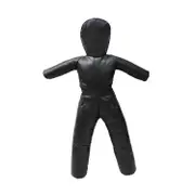 Fighting Training Dummy PU Leather Unfilled Exercise Multiuse Brazilian Jiu Jitsu Dummy for Karate B Black