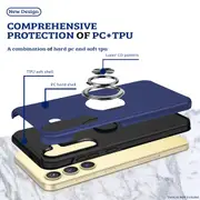 Samsung Galaxy S21 Plus Compatible Case Cover With Shockproof And Magnetic Ring Holder - Black