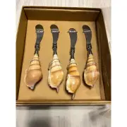 Pottery Barn Cheese Spreader Shell Handle, Set Of 4 new