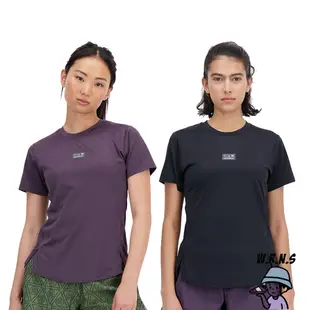 【Rennes 】New Balance 女裝 短袖上衣 排汗速乾 美版 黑/紫WT33277BK/WT33277ILL
