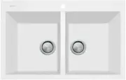 Oliveri Santorini White Piccolo Double Bowl Inset Sink ST-WH1574